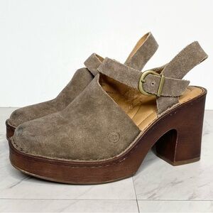 Born Devlyn Gray Heeled Clog 6M